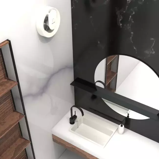 Extractor de baño Svara con sensor de humedad y luz 100-125mm (controlado por app)