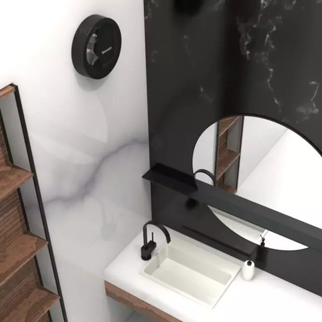 Extractor de baño Svara con temporizador, sensor de humedad y de luz, 100-125 mm (controlado por aplicación) NEGRO