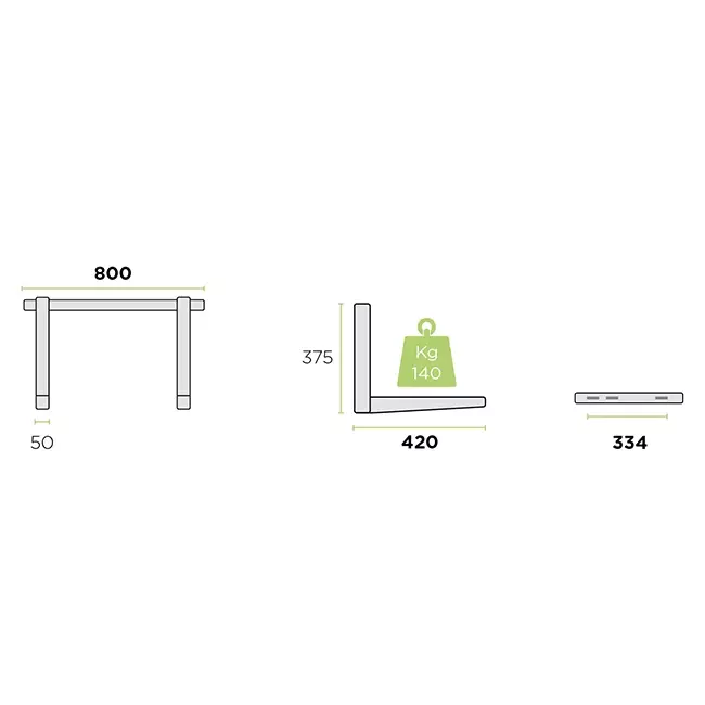 Mueble exterior Rodigas Consola mural 800x375x420mm