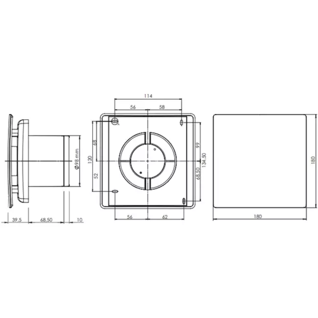 Extractor de baño Itho Daalderop Ø100 mm- blanco con 2 velocidades BTV-ssst
