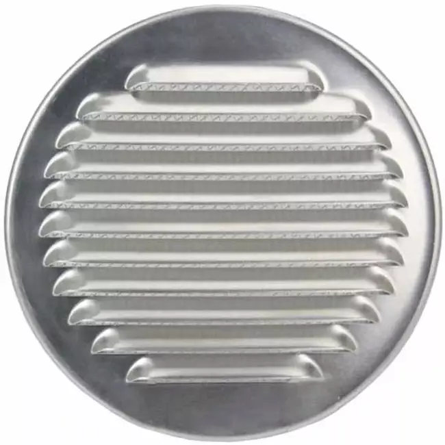 Rejilla de ventilación metálica redonda incl. manguito de montaje Ø 180 mm aluminio - DWRA180S