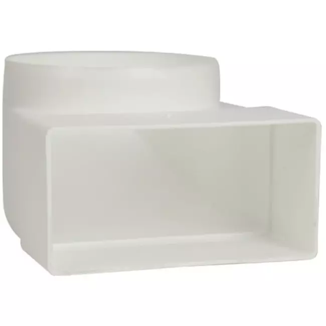 Codo vertical rectangular de plástico 90º Ø 100 mm 110x55 mm - KLD