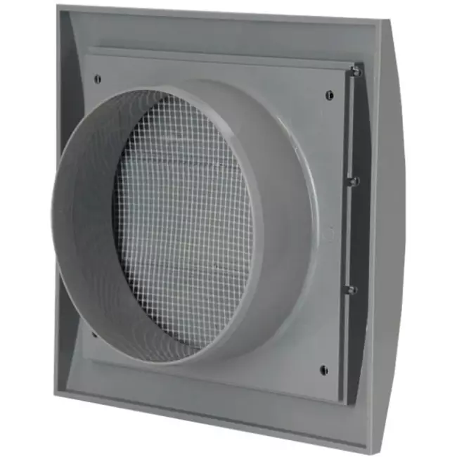 Rejilla de ventilación de lamas de ventilación por sobrepresión de 150x150 de diámetro: 100 gris - ND10ZP