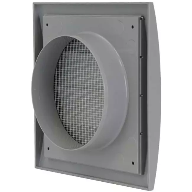 Rejilla de ventilación de sobrepresión de lamas de 190x190 de diámetro: 125 gris - ND12ZP