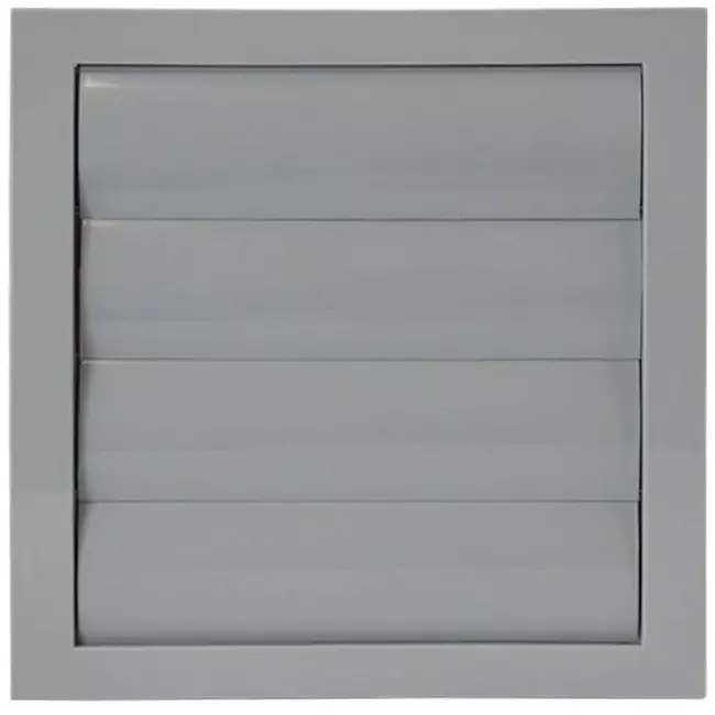 Rejilla de ventilación de sobrepresión de lamas de 190x190 de diámetro: 125 gris - ND12ZP