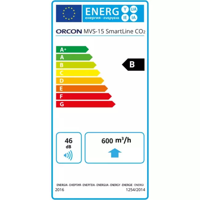 Orcon MVS-15RH CO2B 550 m³/h + sensor de humedad + sensor de control de CO2 - enchufe de seguridad