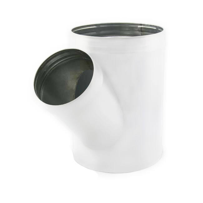 Spiro t-piece 100 mm diámetro 80 mm (45 grados) (sendz. galvanizado) RAL9010