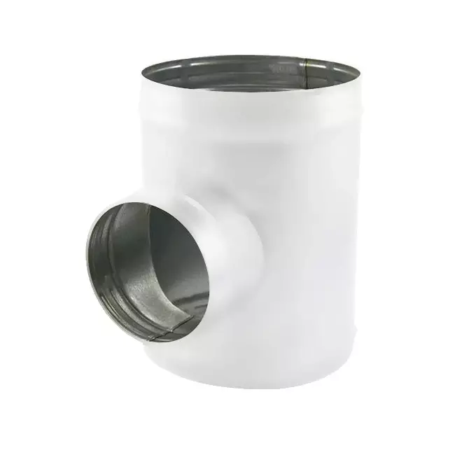 Pieza en T Spiro diámetro 250 mm - 200 mm (90 grados) (sendz. galvanizado) RAL9010