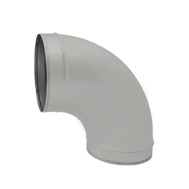 Codo helicoidal redondo 90º Ø 180 mm para tubos helicoidales - a medida RAL7035
