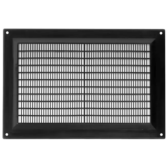 Rejilla de ventilación rectangular con rejilla 250x170 negro - VR2517M