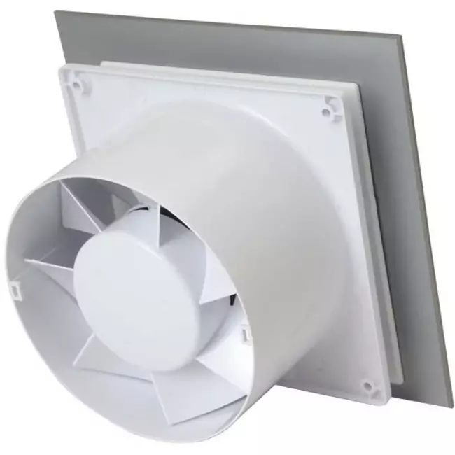 Extractor de baño de Ø 100 mm con temporizador y retardo de encendido - frontal de cristal en dorado satinado