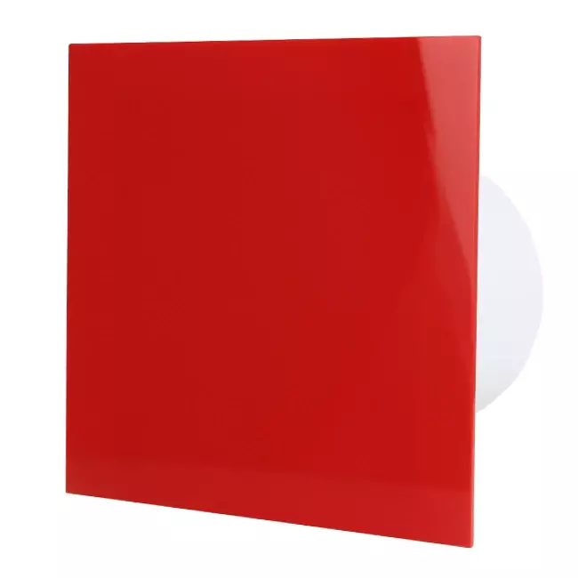 Air Roxy extractores de baño con diámetro de conexión de 125 mm con temporizador - frontal de plástico rojo