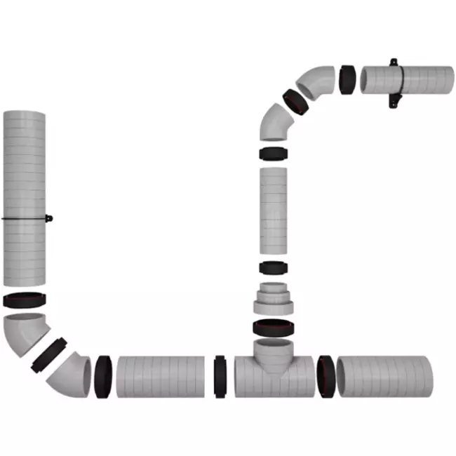 Conector para tubo aislado diámetro 125 mm