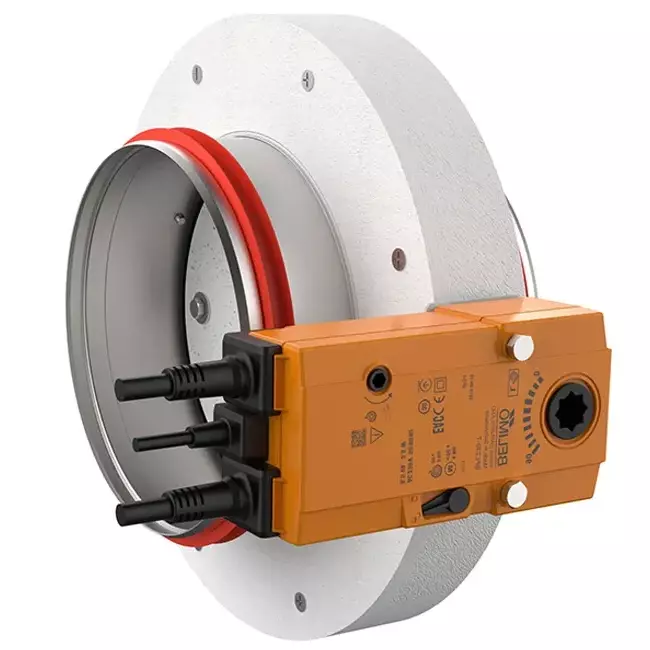 Compuerta cortafuegos redonda compacta 500 mm actuador 24V - E-FDC DD M24 D500