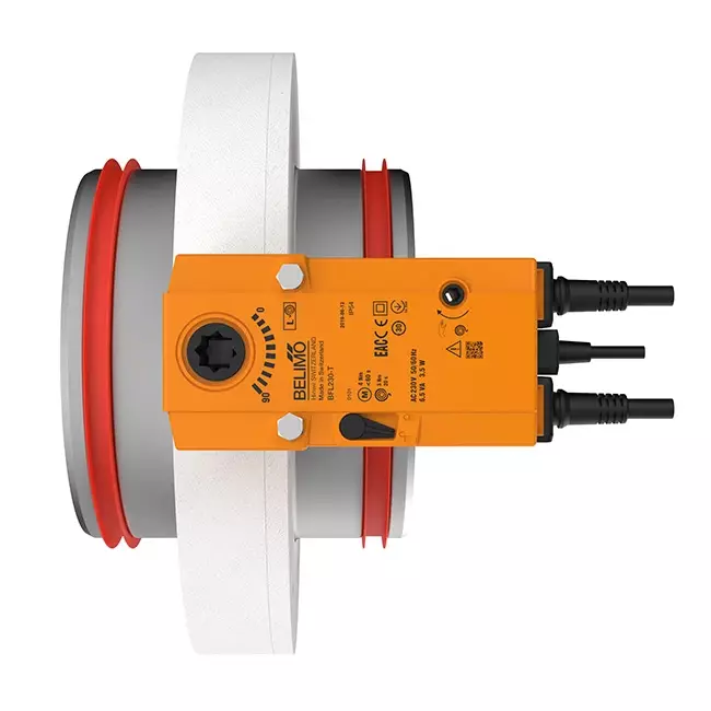 Compuerta cortafuegos redonda compacta 500 mm actuador 24V - E-FDC DD M24 D500