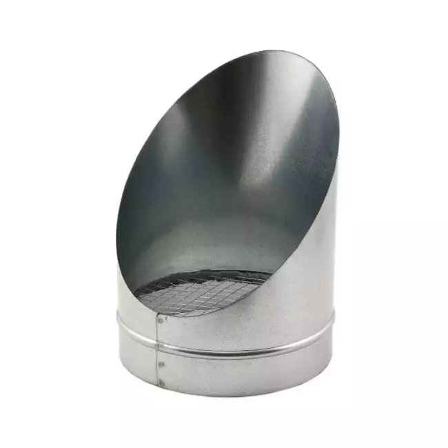 Rejilla para tubo 45º con tela metálica diámetro: 160 mm
