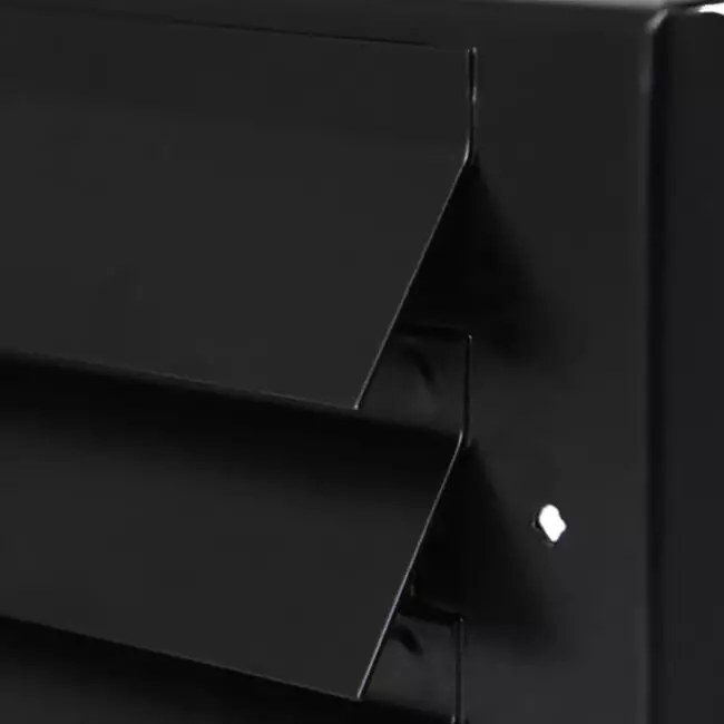 Rejilla de pared exterior de montaje en superficie 300mm x 100mm NEGRO
