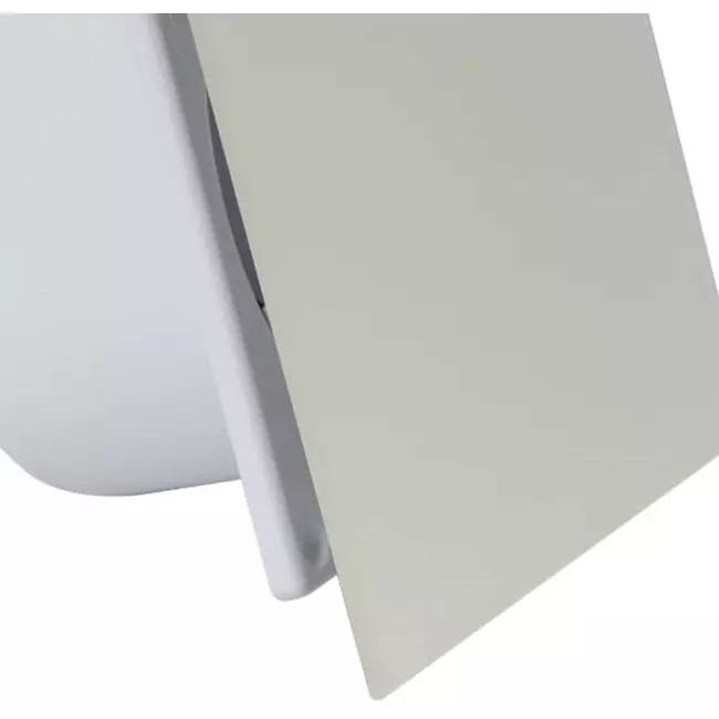 Extractor de baño de Ø 100 mm con temporizador y retardo de encendido - frontal de cristal en plata satinada