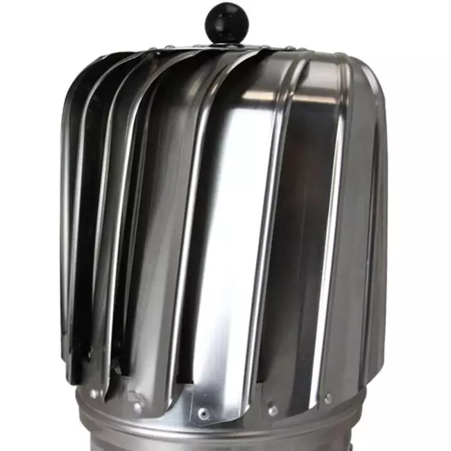 Extractor de baño impulsado por viento Oblong 150 mm de acero inoxidable, incl. soporte aislado - 325m3/h