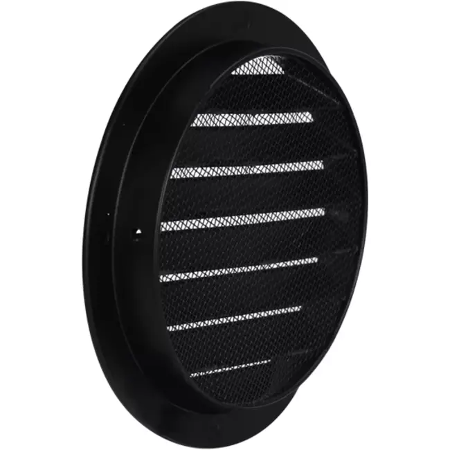 Rejilla de pared exterior de aluminio redonda Ø 100 mm - NEGRO