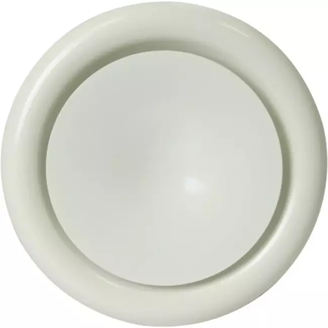 Válvula de suministro de ventilación metálica Ø 125 mm RAL 9010 con muelles de sujeción - DVSC-P125