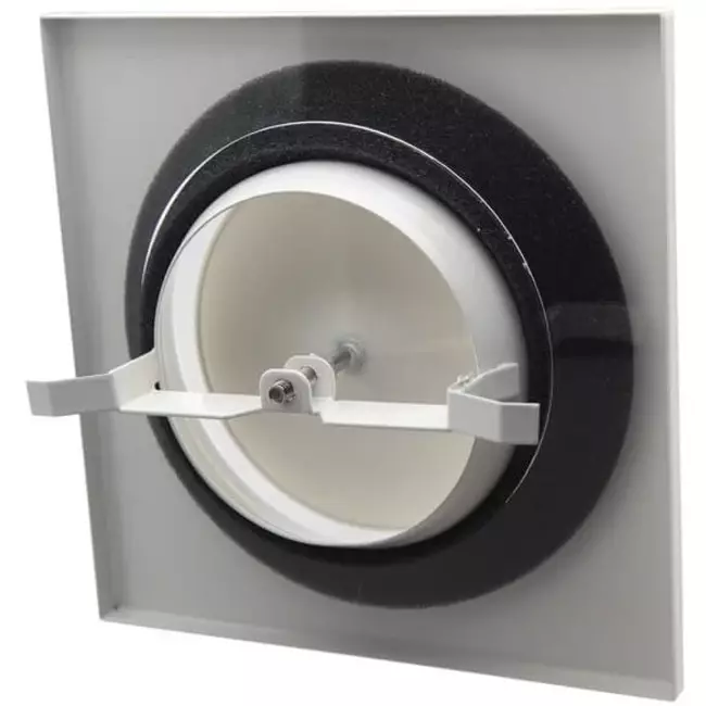Válvula de extracción de ventilación metálica cuadrada Ø 100 mm blanco con muelles de sujeción - DVSQ100