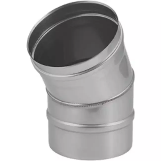 Tubo de estufa Ø 250 mm acero inoxidable pared simple curvatura 30º