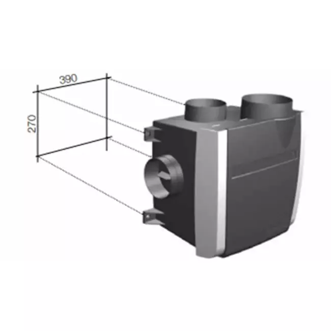 Paquete Vasco C400 Basic RF LE 400 m³/h + sensor de humedad + control RFT + 4 válvulas