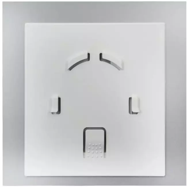 Extractor de baño de Ø 100 mm con temporizador y retardo de encendido - frontal de cristal en plata satinada