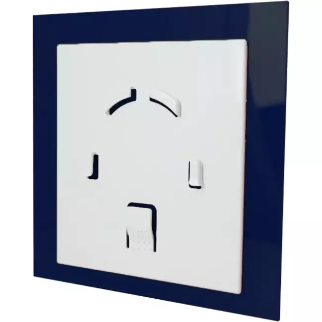 Air Roxy extractor de baño con diámetro de conexión 100 mm con temporizador y inicio retardado - frontal de plástico azul