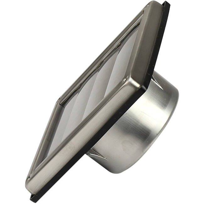 Rejilla frontal de acero inoxidable de 125 mm con aletas móviles de entrada alta - EL-SS-OP125 SS