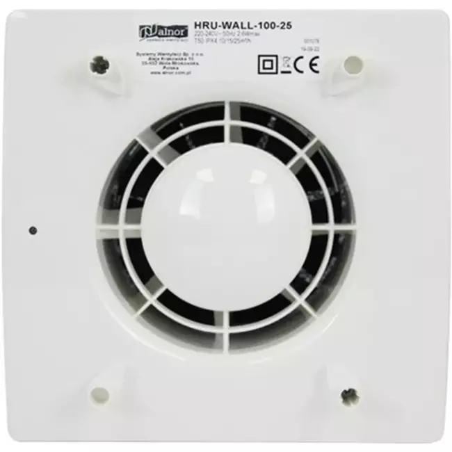 WTW descentralizada HRU de pared Ø150 con 60 m³/h - HRU-WALL-150-60-PEG