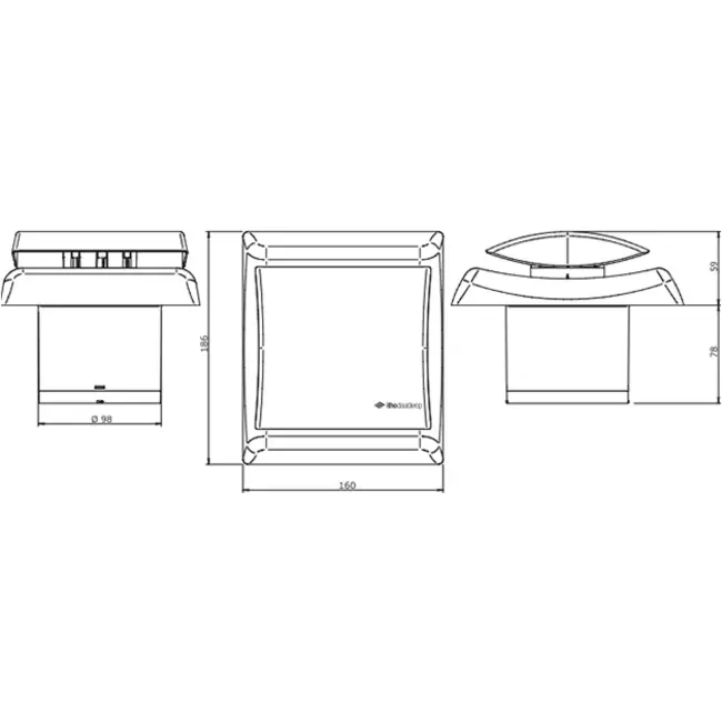 Extractor de baño Itho Daalderop Ø 100 mm- blanco con sensor de humedad BTV-N202 H
