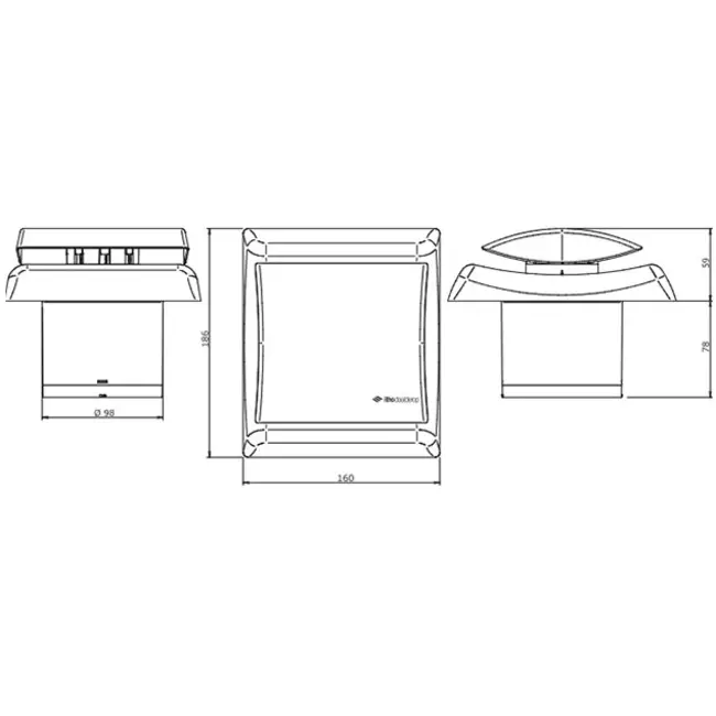 Extractor de baño Itho Daalderop Ø 100 mm- plateado mate con temporizador BTVZ-N211 T