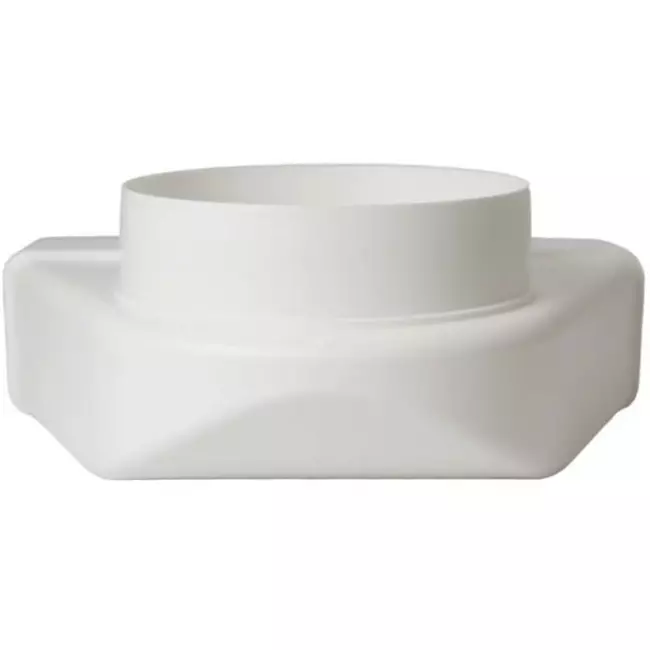 Codo vertical rectangular de plástico 90º Ø 100 mm 220x55 mm - KLD25-100