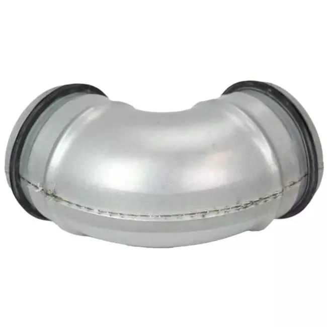 Codo helicoidal corto y redondo 45º Ø 80 mm para tubos helicoidales