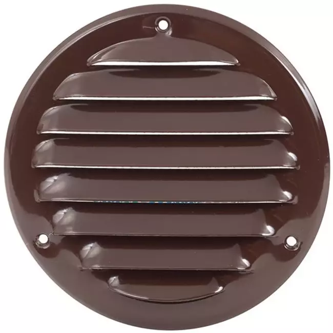 Rejilla de ventilación metálica redonda Ø 125 mm marrón - MR125B - RAL8016