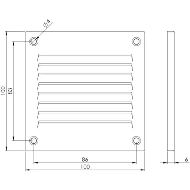 Rejilla metálica 100x100 mm marrón - MR1010B