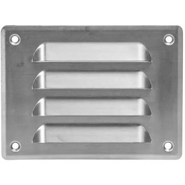 Rejilla de ventilación metálica cuadrada 140x105 mm aluminio - MR14105Al