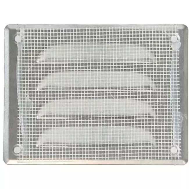 Rejilla de ventilación metálica cuadrada 140x105 mm aluminio - MR14105Al