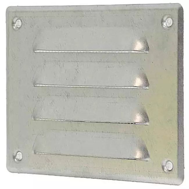 Rejilla de ventilación metálica cuadrada 140x105 mm aluminio - MR14105Al