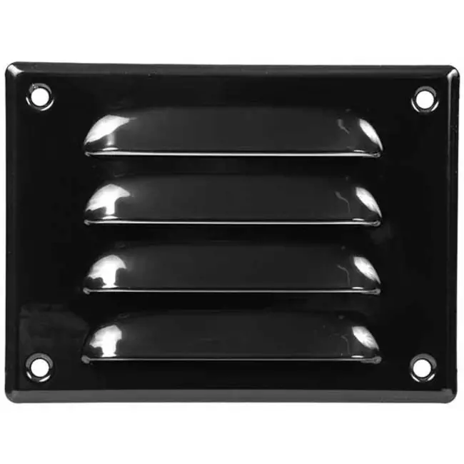 Rejilla de ventilación metálica cuadrada 140x105 mm negro - MR14105M - RAL9005