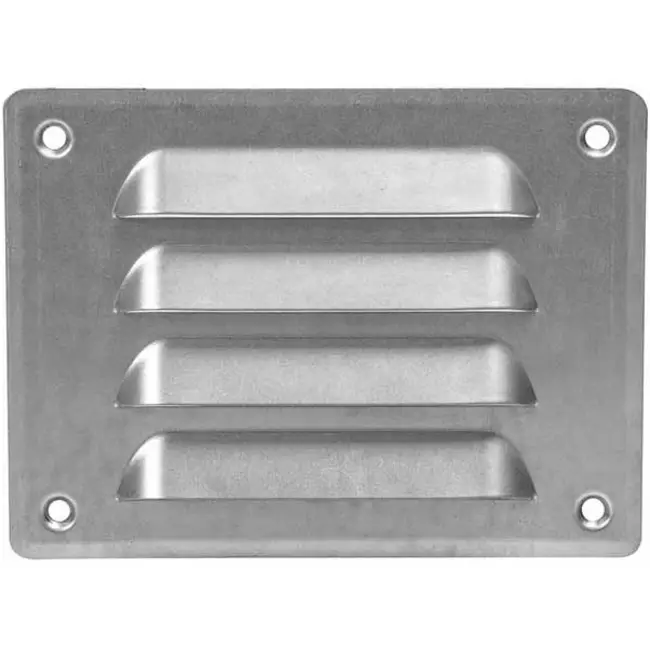 Rejilla de ventilación metálica cuadrada 140x105 mm zinc - MR14105Zn