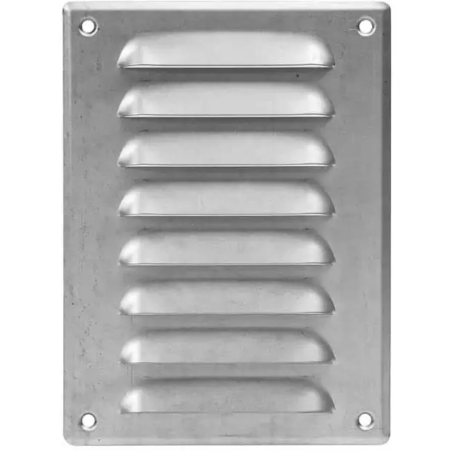 Rejilla de ventilación metálica cuadrada 140x190 mm zinc - MR1419Zn
