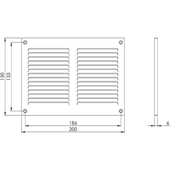 Rejilla metálica 200x150 mm blanco - MR2015