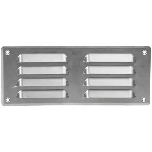 Rejilla de ventilación metálica cuadrada 260x105 mm aluminio - MR26105Al