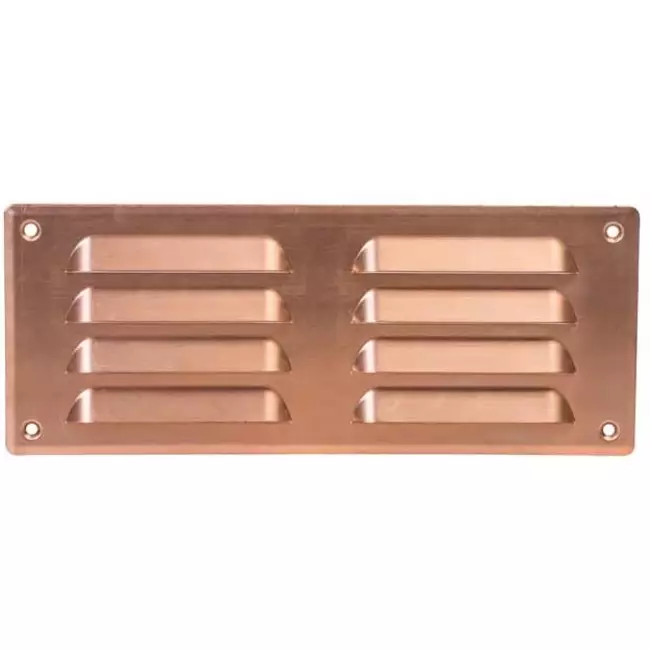 Rejilla de ventilación metálica cuadrada 260x105 mm cobre - MR26105Cu