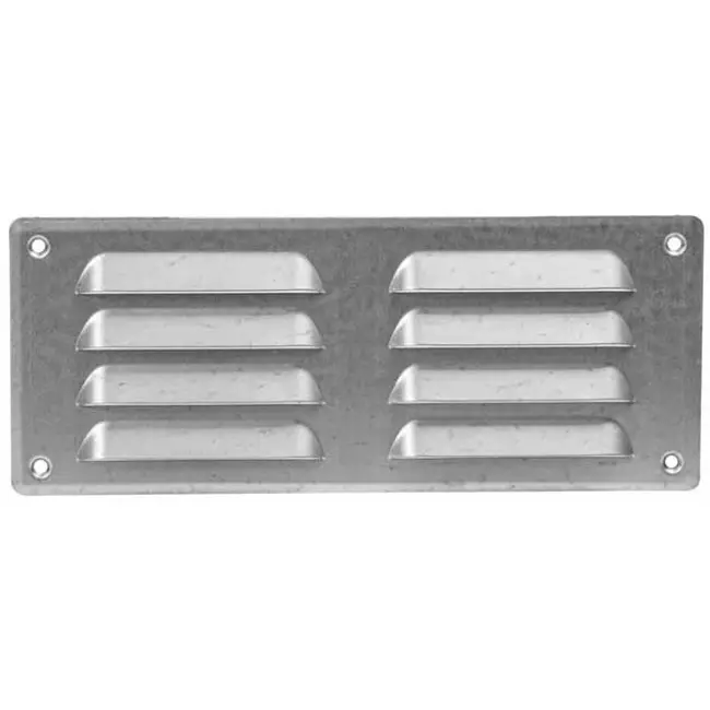 Rejilla de ventilación metálica cuadrada 260x105 mm zinc - MR26105Zn