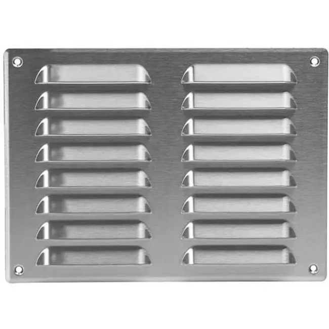 Rejilla de ventilación metálica cuadrada 260x190 mm acero inox. - MR2619i