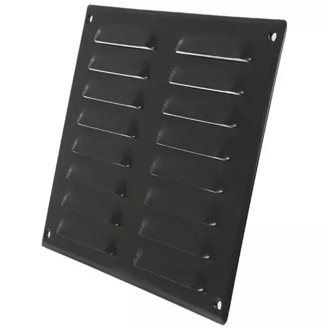 Rejilla de ventilación metálica cuadrada 260x190 mm negro - MR2619M - RAL9005